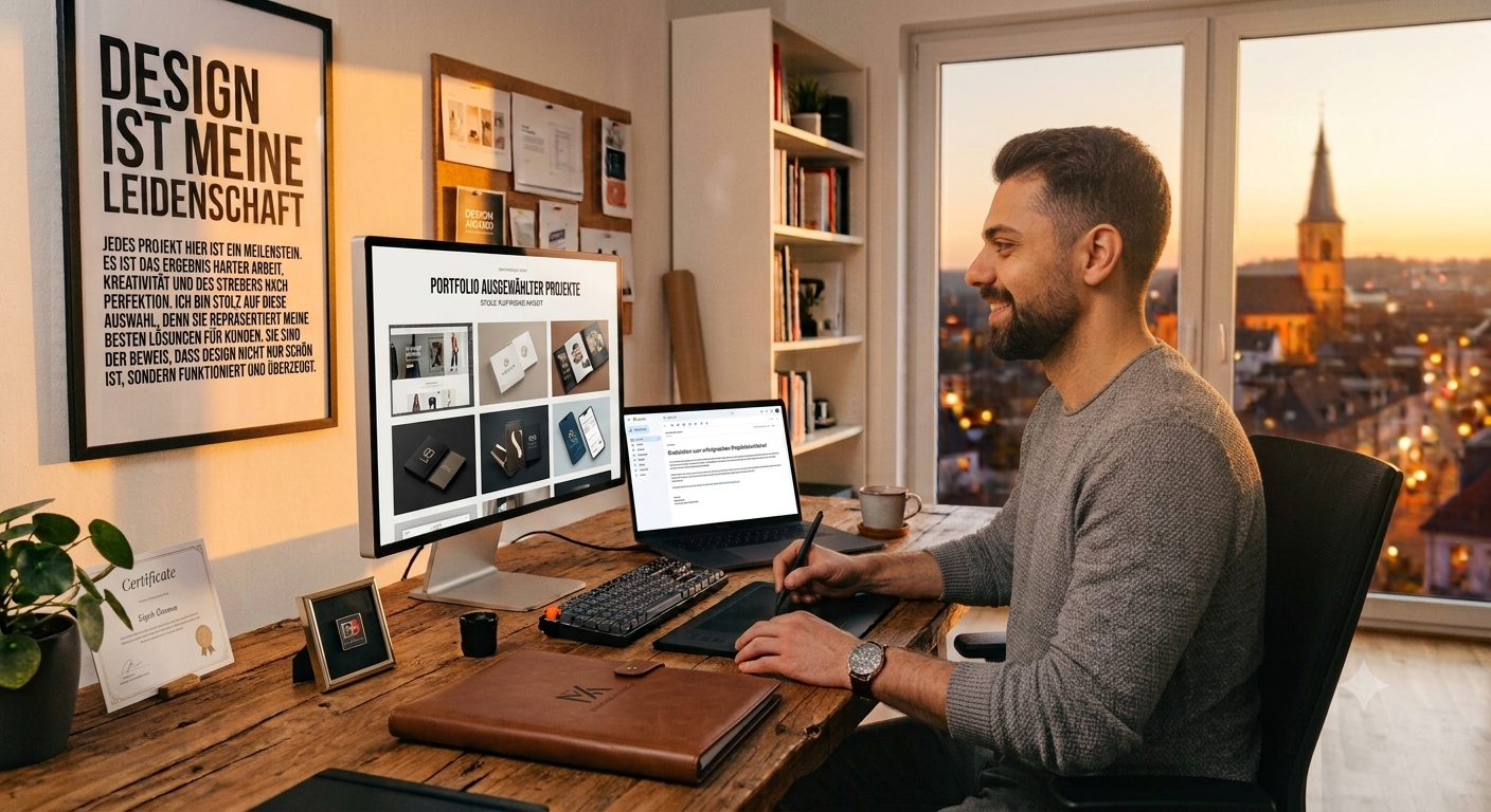Skizzenbuch mit Webdesign-Konzepten